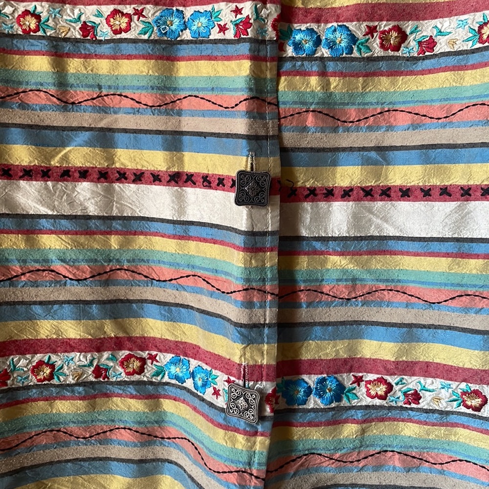 Vintage August Max Patchwork Style Long Sleeve Bu… - image 2